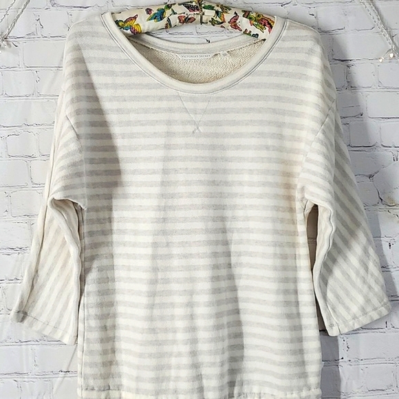 2012 Y2K Victoria's Secret Neutral Tone Striped Knit Sweater Dress Womens Sz M - Picture 6 of 16